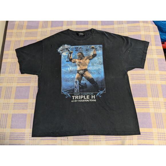 Vintage 2009 WWE Champion Wrestlemania 25 T-Shirt XXL Triple H Vs Randy Orton - Picture 1 of 10